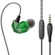 thumbnail image 2 of QKZ Auriculares con cable Auriculares con sonido de alta fidelidad Auriculares deportivos de 3,5 mm Auriculares internos para teléfono, Verde Inevent EL002610-03B, 2 of 7