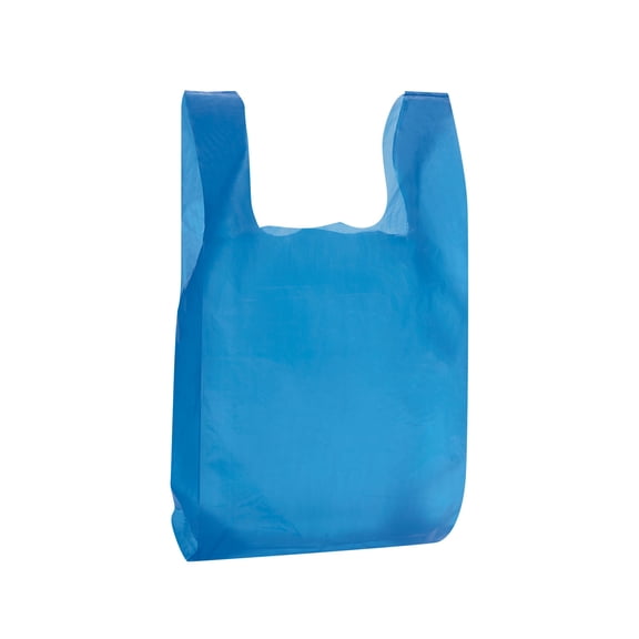 SSWBasics Small Blue Plastic T-Shirt Bags - 8 x 5 x 16 in - Case of 2000