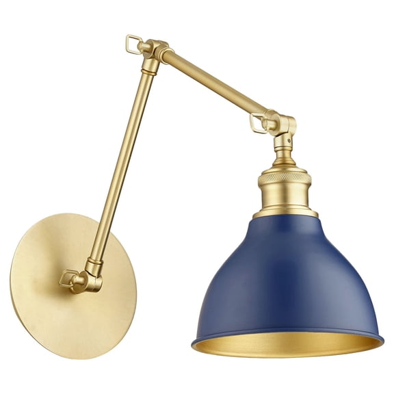 5392-3280 Quorum Lighting 1 Light Wall Mount-Aged Brass/Blue Finish