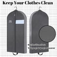 thumbnail image 5 of Abaima 2 Pack 60'' Garment Bags for Travel, 4" Gusseted Foldable Garment Bags for Hanging Clothes, Heavy Duty Dress Suit Bag with Pockets, Waterproof Garment Bags for Shirts, Coats, Dresses, 5 of 7