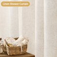 thumbnail image 2 of Cortina de ducha Awellife, lino, tela marfil, algodón, 180 x 180 cm, 2 of 6