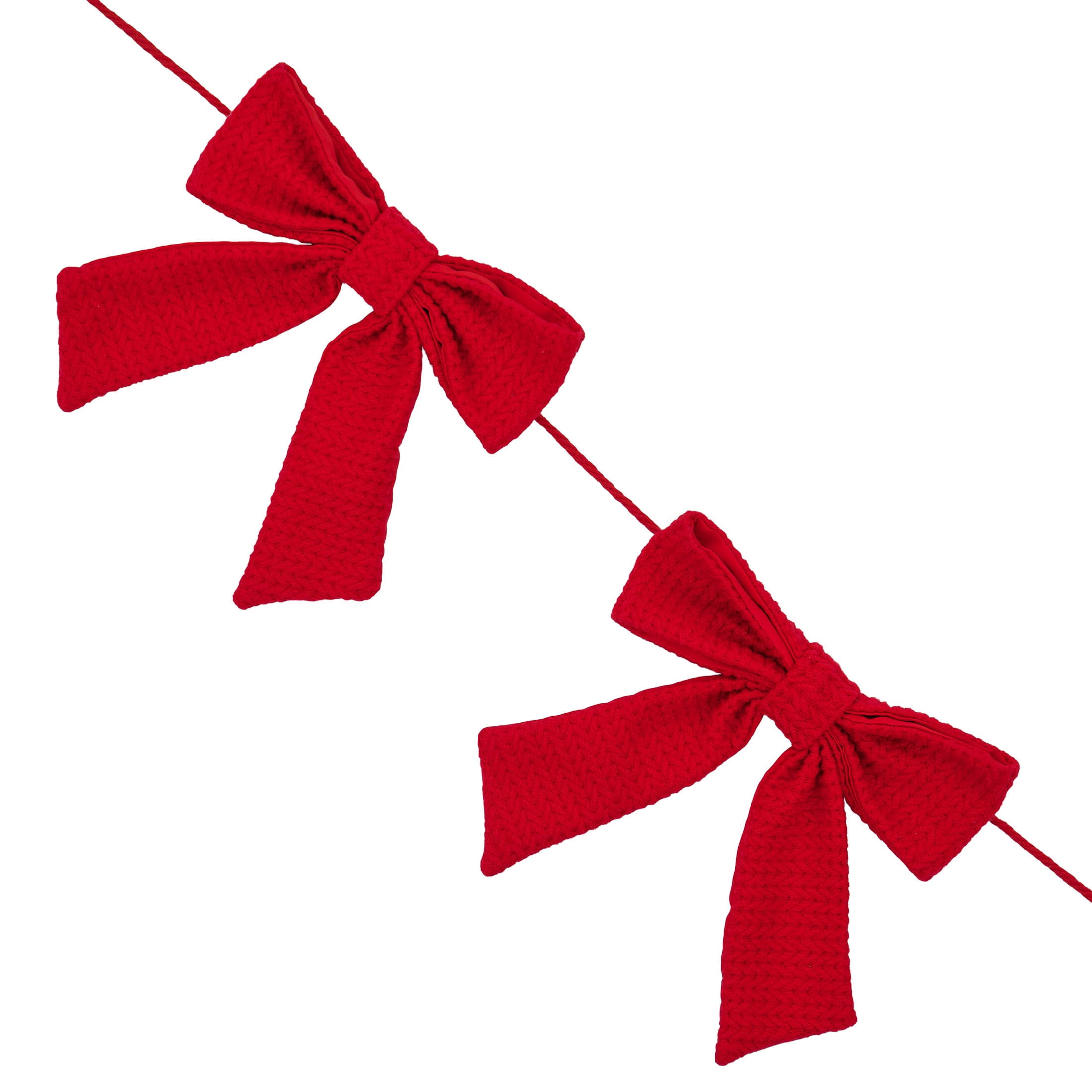 Fabric Bow Christmas Garland, Red, 6', by Holiday Time