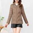 thumbnail image 6 of PiGOGI Women's Winter Jacket Casual Long Sleeve Hooded Colored Jacket Fashion Outwear Khaki 4XL, 6 of 6