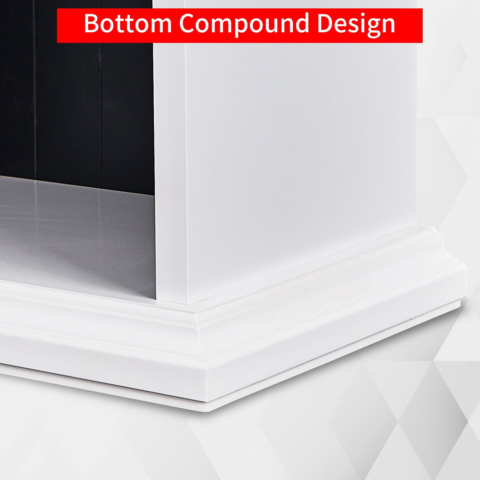 5-Tier Ladder Bookshelf, White with Black Back Panel, 20 x 12.99 x 70.87 in