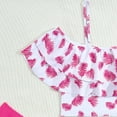 thumbnail image 5 of Entyinea Kids Girl Hawaiia Swimsuit Cover Up 3 Piec Tree Printed Bikinis Baby Cute Swim Suits Summer Clothes Baby Beach Swimwear Hot Pink for 8-9 Years, 5 of 6