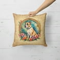 thumbnail image 2 of Staffordshire Terrier and Flowers Fabric Decorative Pillow 18 in x 18 in, 2 of 5