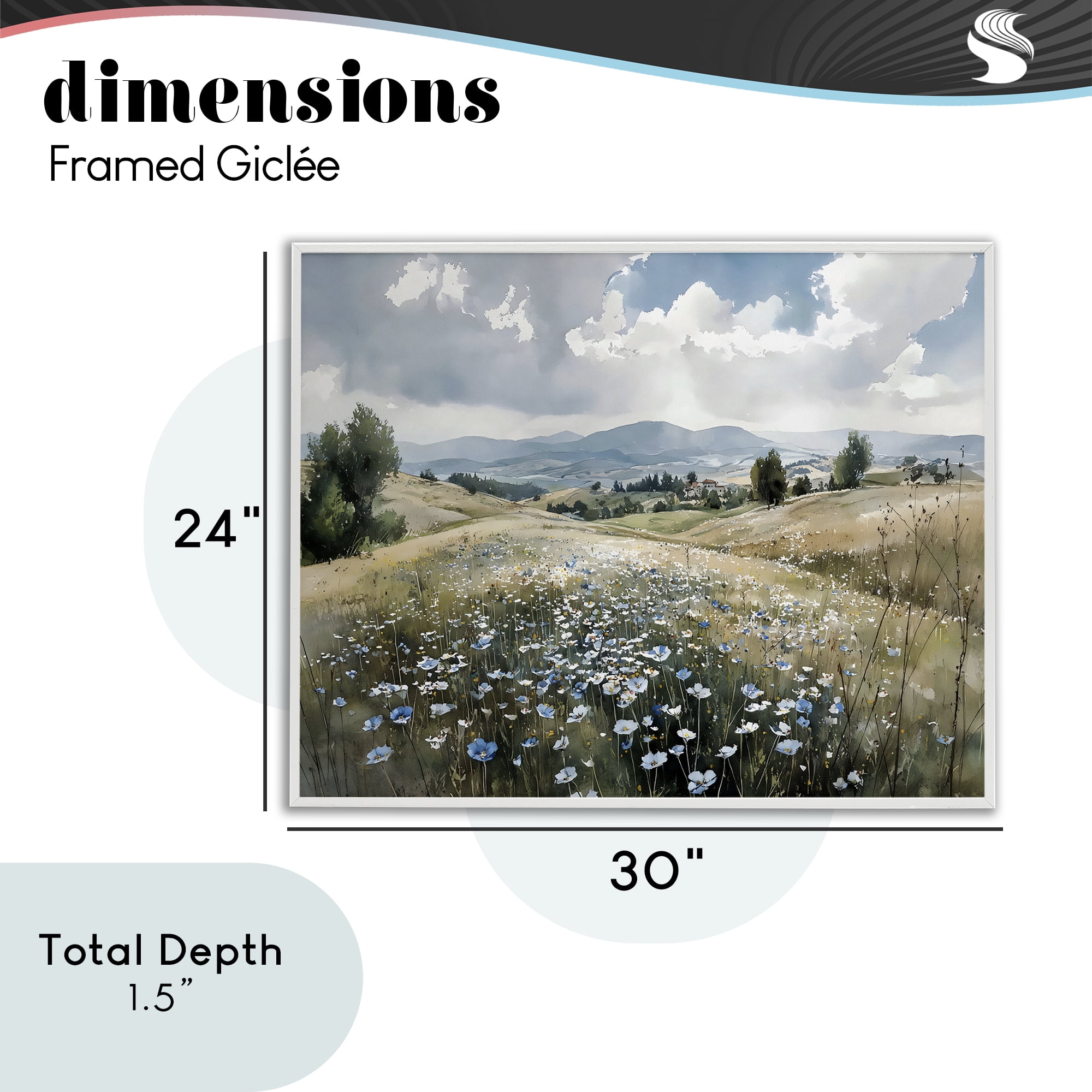 Stupell Industries Poppy Blues Across Meadow White Framed Giclee Art, design by Franklyn Gregory