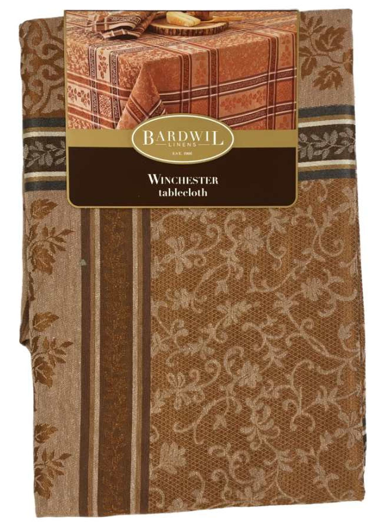 Fabric Napkins Set of 4 Plaid Brown Tan Copper Winchester Bardwil Linens 