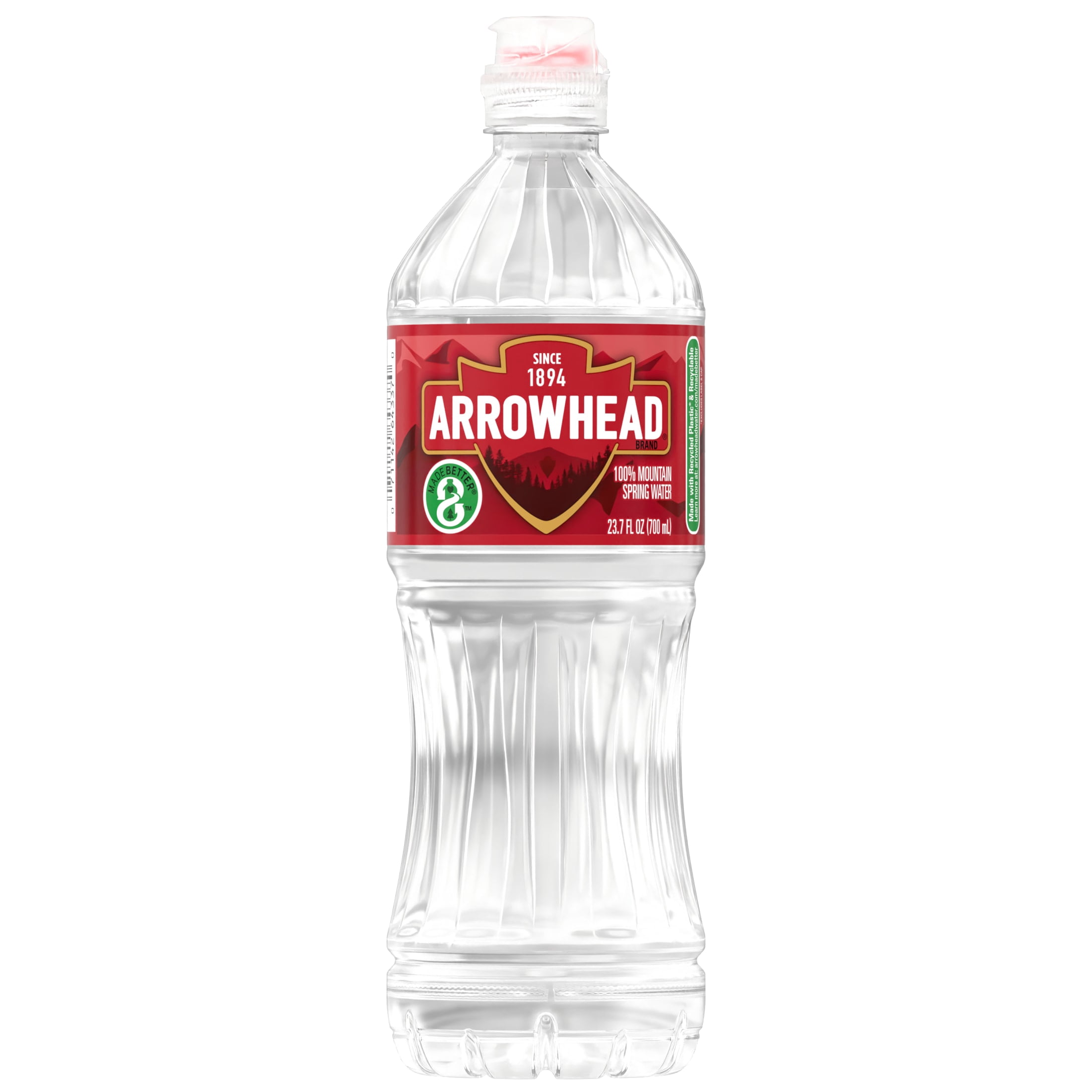 Arrowhead Mountain Spring Water, Sport Cap, 23.7 Fl Oz, Single Plastic Bottle