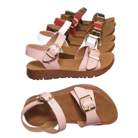 Orange Girls Sandals - Reform9KA by Flourish, Baby Toddler Comfort Flat Sandal - Unisex Infant Size Open Toe Shoe