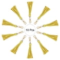 thumbnail image 3 of 10pcs Borlas de Cuero PU, Charm de Borla de 6" con Gancho Giratorio para Hacer Joyería (Amarillo Claro), 3 of 6