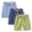 Blue, variant on Kids Casual Shorts 3 Pack Boys Girls Soft Elastic Waist Beach Bermuda Shorts Summer Solid Comfy Midi Pants