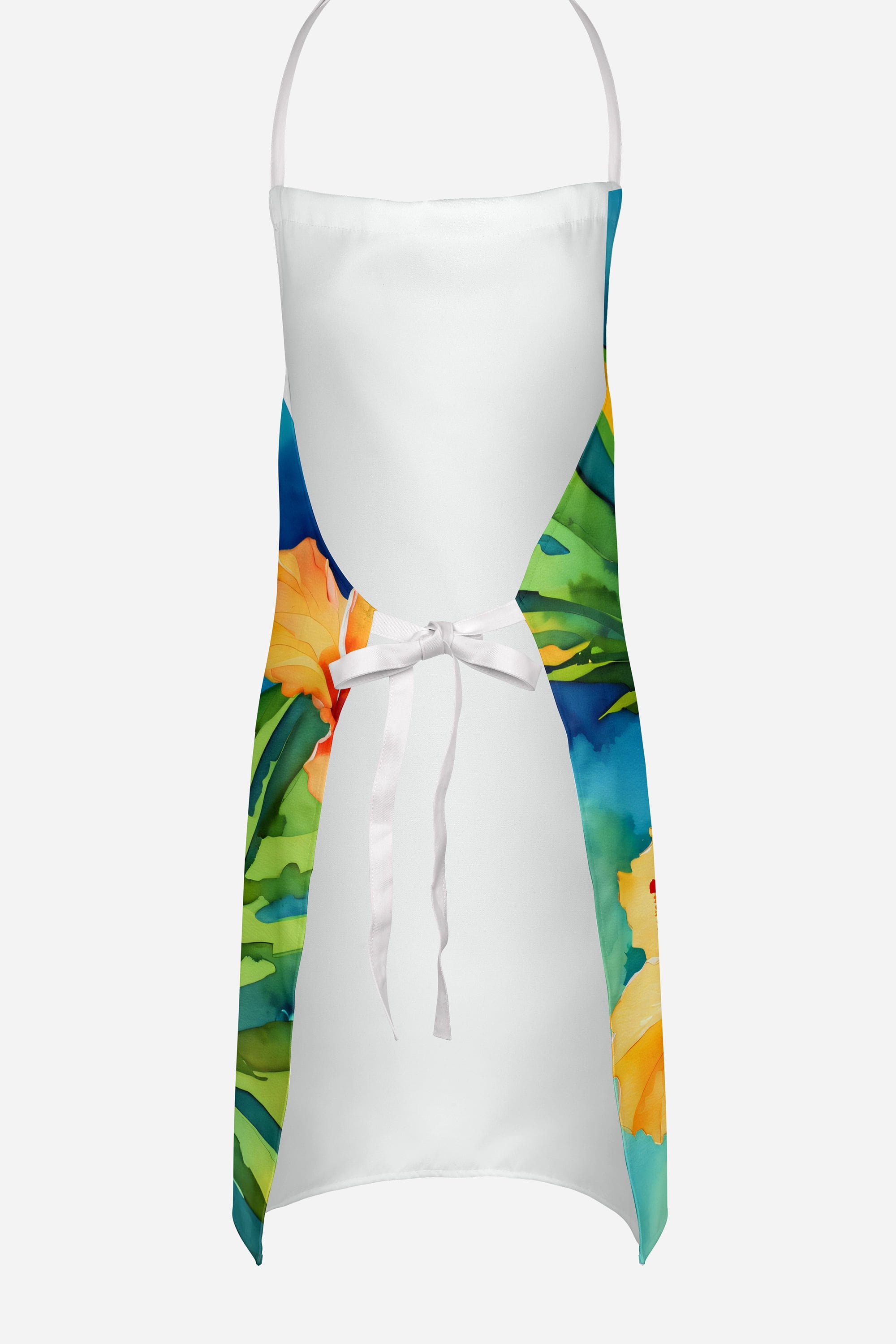 Hawaii Hawaiian Hibiscus in Watercolor Apron 27 in x 30 in