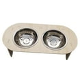 thumbnail image 4 of Wood Elevated Puppy Cat Bowl Stand Pet Supplies Removable Bowl Space Saving Versatile Anti Slip Feet Modern Food Bowl Cat Dish Double Bowl, 4 of 8