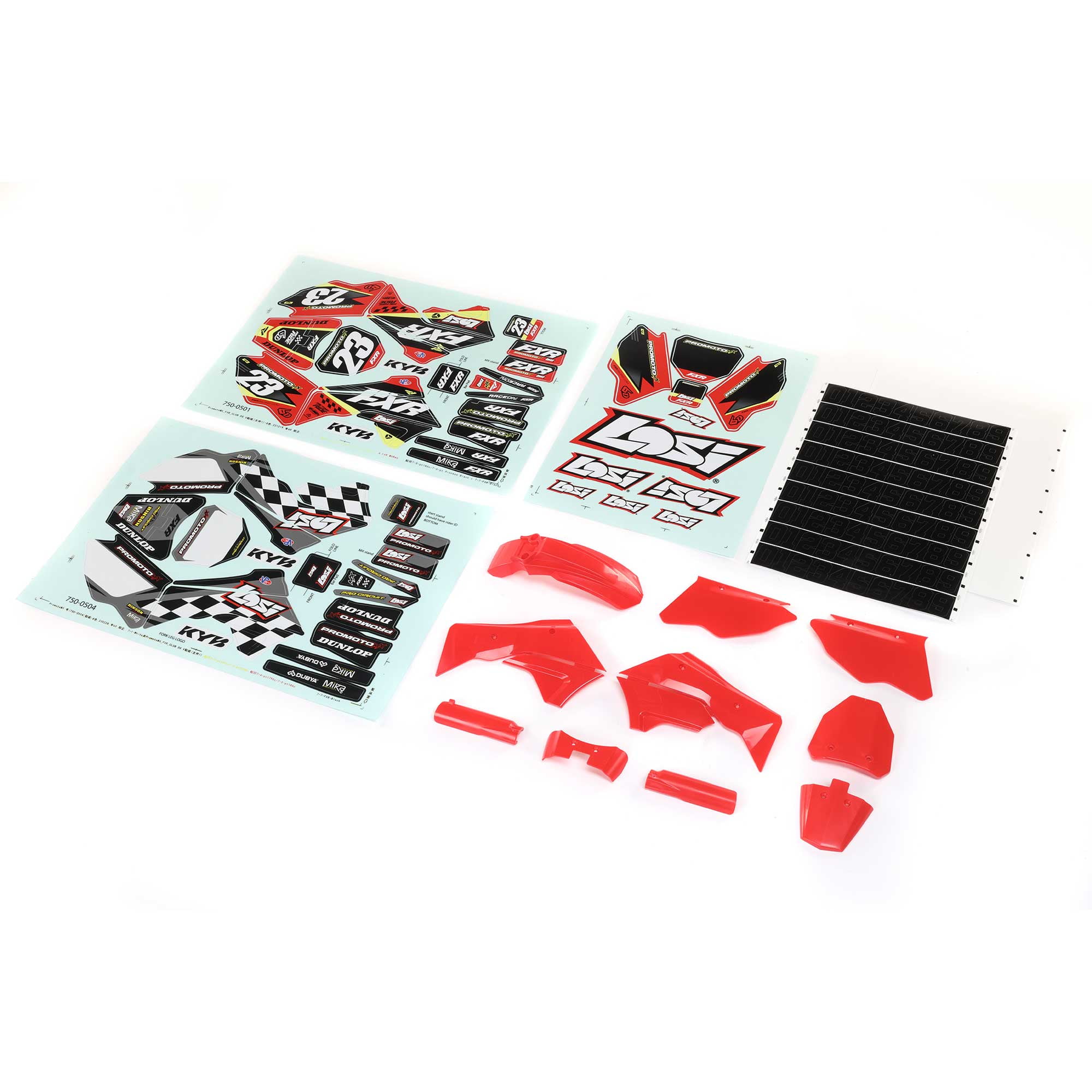 Losi Kit Plastique Bleu Et Autocollants – PM-MX/SM, Pièce LOS260001 – Compatible Moto Promoto-MX