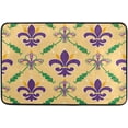 thumbnail image 5 of FREEAMG Mardi Gras Lily Bath Curtain Rugs Sets 2 Pcs, Bathroom Theme Set with Shower Curtain and Non-Slip Carpet -12 Hooks-60X72in, 5 of 7