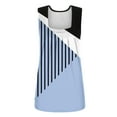 thumbnail image 4 of Wycnly Womens Tank Tops Trendy Loose Pleated Swing Breathable Tunic Tank Tops Summer Fashion Geometric Print Square Neck Sleeveless Shirts Blouse Light Blue m, 4 of 5