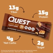 Quest Candy Bar, Peanutty Caramel Flavor, 15g of Protein, 4 Count