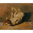thumbnail image 3 of Johann Till the younger 18x15 Black Modern Framed Museum Art Print Titled - Rolling Dog, 3 of 5