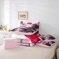 thumbnail image 6 of Homewish Japan Ink Painting 7-Piece Bedding Comforter Set,Japanese Natural Scenery King Bedding Sets,Pink Flower Waterfall Bed Sheets For Adults,Ultra Soft Home Decor Reversible, 6 of 8