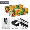 thumbnail image 4 of Cauagu Cool Dinosaur Playing Guitar Print Leather Pencil Pen Case - Stationery Bag Portable Stationery Bag Big Capacity Pencil Pouch Cosmetic Organizer Bag for Men & Women, 4 of 7