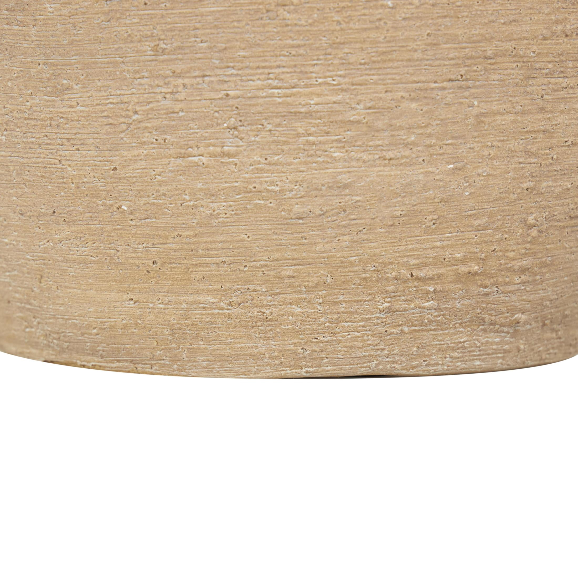 DecMode 12" Wide Textured Terracotta Beige Ceramic Vase