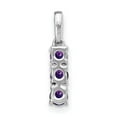 thumbnail image 3 of Auriga Fine Jewelry 14K White Gold 3-stone Amethyst and Diamond Pendant for Women (L-16.3mm, W-3.6mm), 3 of 7
