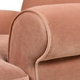 thumbnail image 3 of Peach Orange Velvet Armchair With Metal Wheels, 38" , Hardwood And Plywood Frame Style Accent Chair, Upholstery, , Strong & Base, High Density Foam Sitting, Comfortable Sinuous Springs, 3 of 6