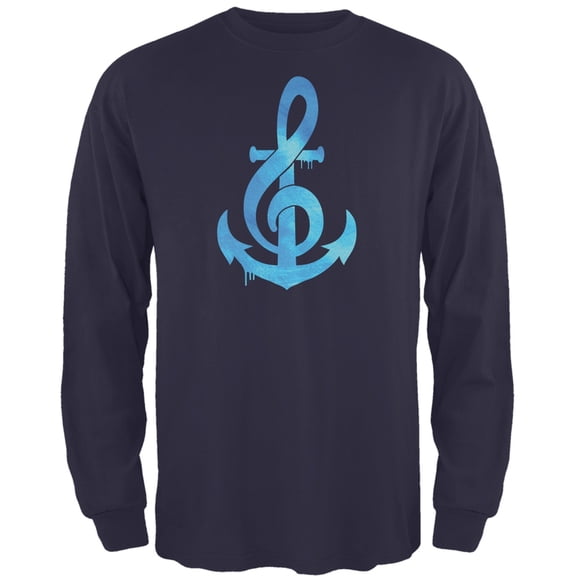 Anchor Clef Navy Adult Long Sleeve T-Shirt