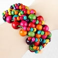 thumbnail image 2 of Colorful Exotic Wooden Beaded Bracelet, 2 of 5
