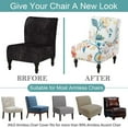 thumbnail image 7 of LKJYER Stretch Armless Accent Chair Covers, Spandex Armless Accent Chair Slipcovers Printed Soft Armless Chair Slipcovers with Elastic Bottom Non Slip Armchair Covers for Living Room, 7 of 7