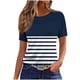 thumbnail image 1 of Tops de Cuello Redondo para las Mujeres de Manga Corta Impresa Casual, Camiseta de Moda para Uso Diario Y de Fiesta, 1 of 7