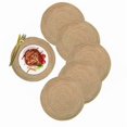 thumbnail image 2 of 6 round non-slip heat-resistant decorative woven placemats for home cafe, khaki 11.8in, 2 of 5