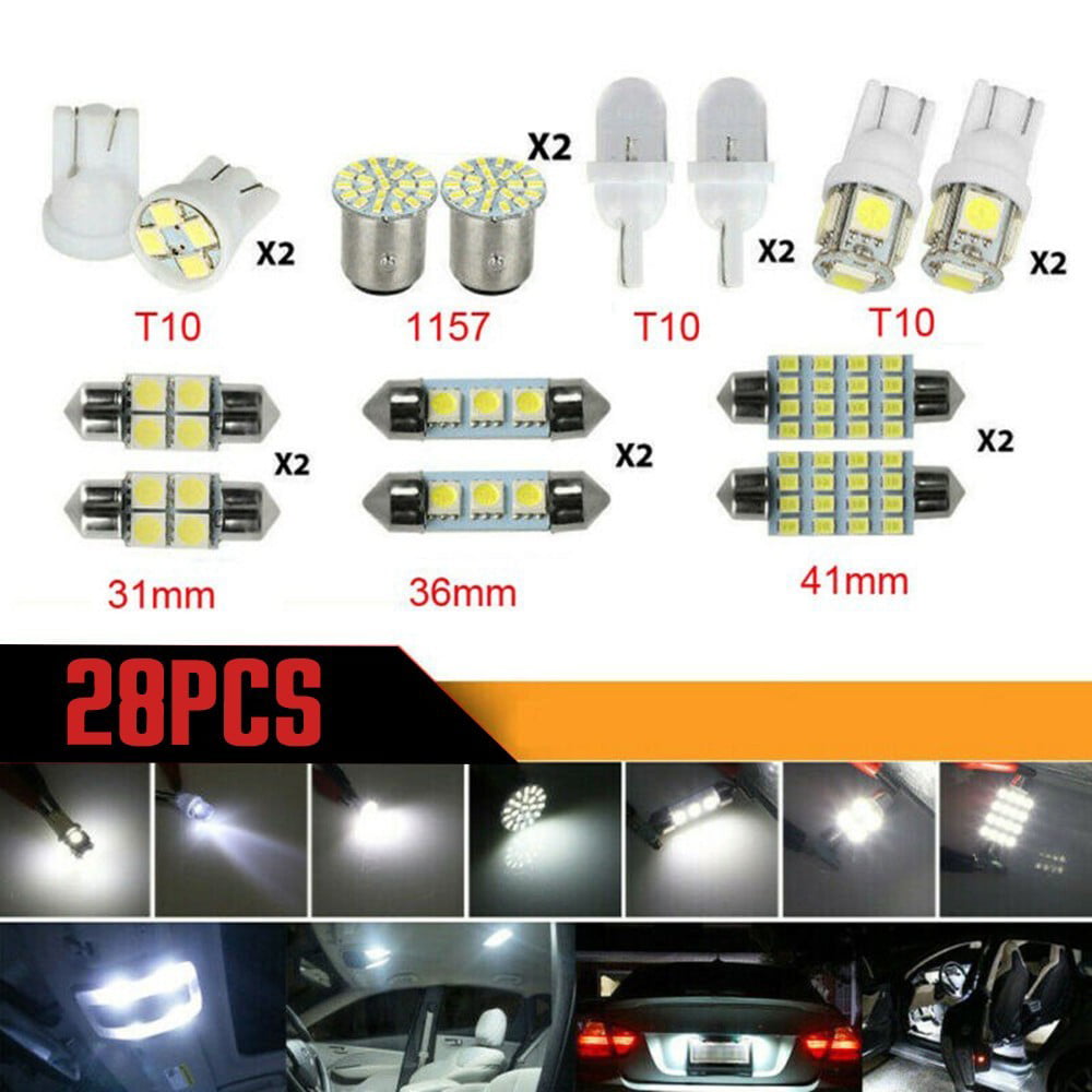 14x Car LED Interior Package for T10 36mm Map Dome License Plate Light Bulbs Set