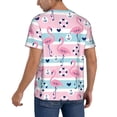 thumbnail image 2 of KLL Pink Striped Flamingo for Men's Baseball Shirts,Short Sleeve Casual Shirts Button Down Shirt for Men Beach Summer Wedding Shirt-XX-Large, 2 of 7