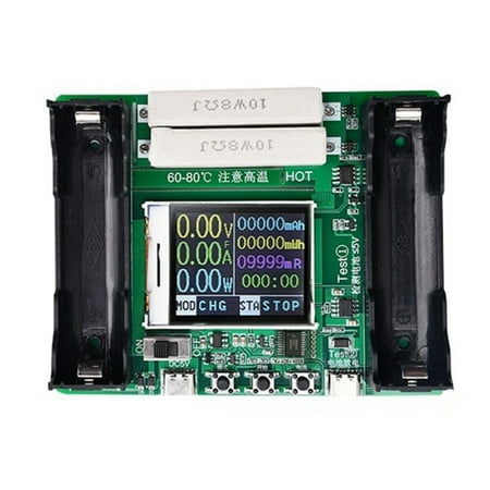 

5V 18650 LCD Display Lithium Battery Capacity Tester Detector Module with Charging Discharge Function Type-C Port 1Pcs