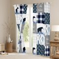 thumbnail image 3 of Manfei Kawaii Blue Buffalo Black Out Curtains for Kids, Art Abstract Patchwork Curtains Pack of 2 (42x63 Each), Rustic Farmhouse Bear Bedroom Curtains, Window Curtains Bedroom Decor, 3 of 6