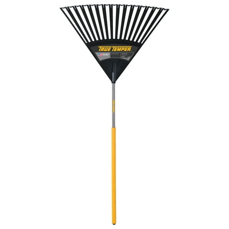 True Temper 2913912 Clog Free Poly Head Leaf Rake 30 in. with Wood Handle