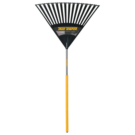True Temper 2913912 Clog Free Poly Head Leaf Rake 30 in. with Wood Handle