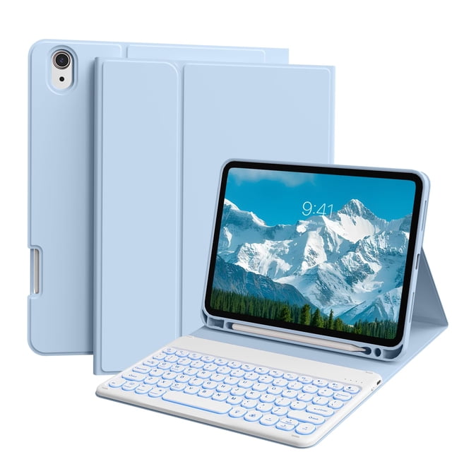 Funda para iPad con teclado JKSML para iPad 11/10th Gen 11 pulgadas