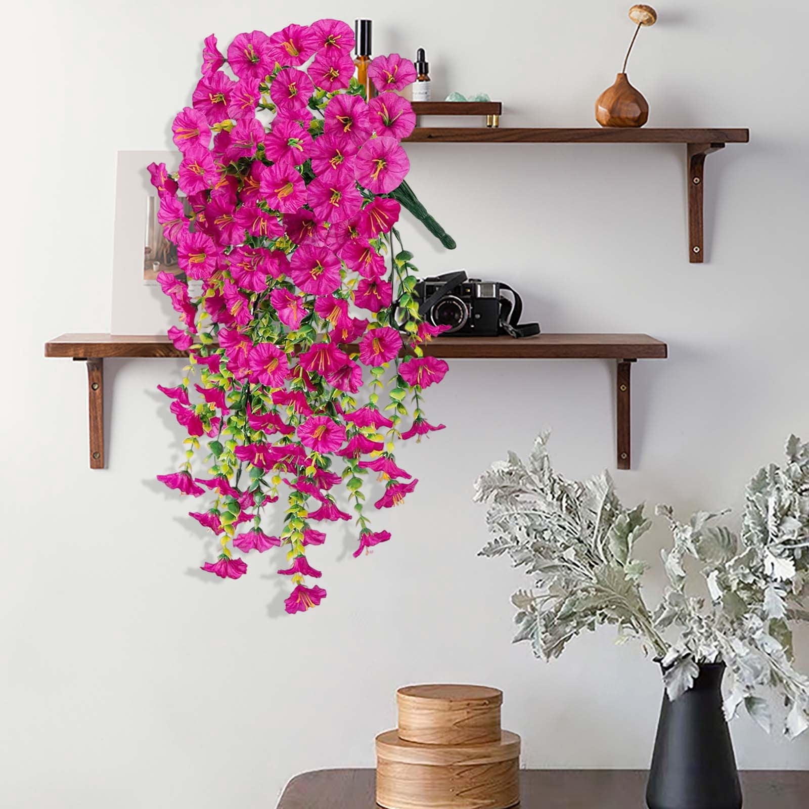 6pcs Artificial Hanging Morning Glory Flowers, Durable Silk Morning Glory Faux Flowers, Decoration for Garden, No Fade Plastic Flowers for Wedding Events, Suitable for Home Decor