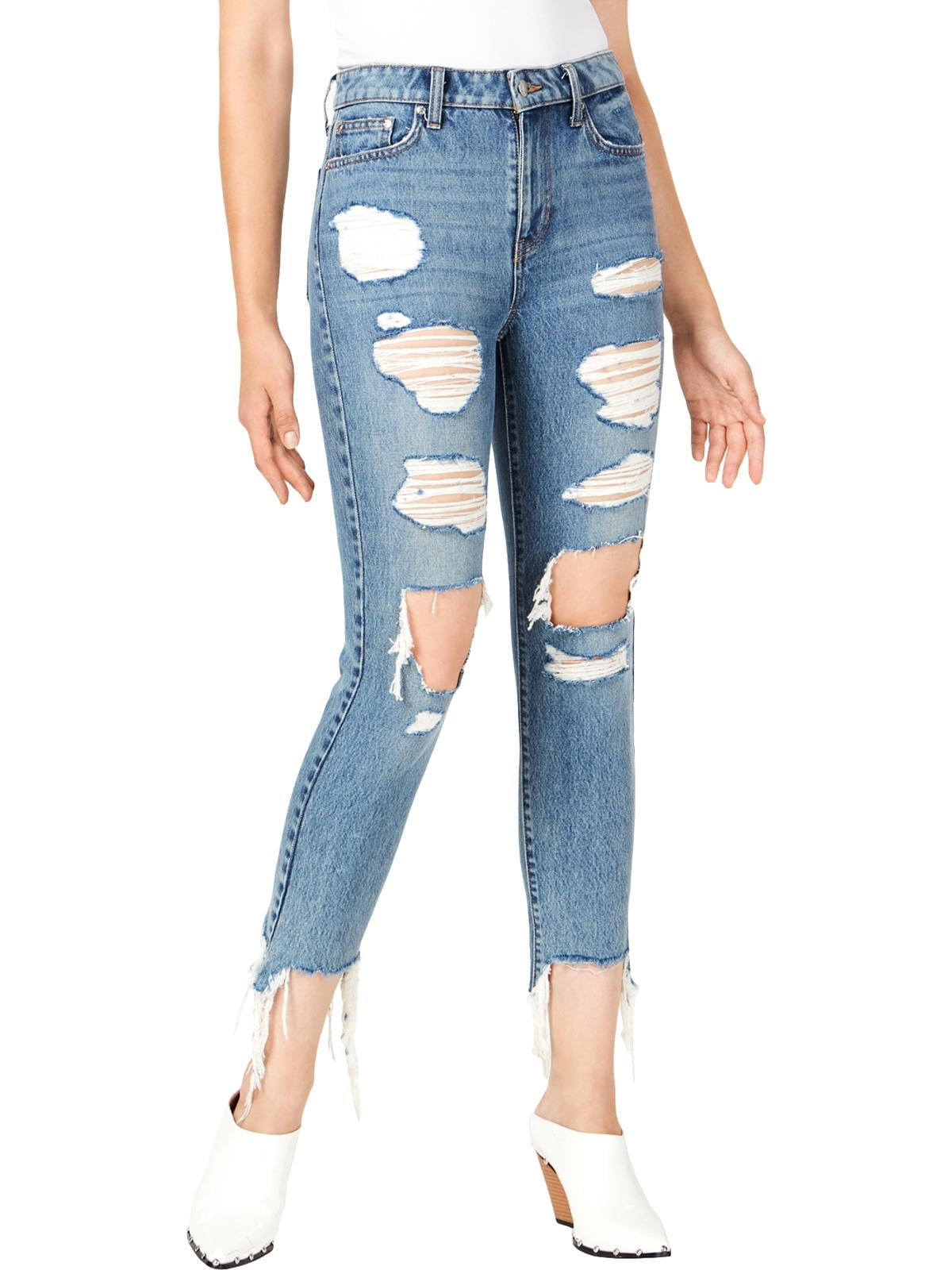 GUESS - Guess Womens Ripped Mid-Rise Skinny Jeans Blue 30 - Walmart.com - Walmart.com