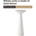 thumbnail image 3 of Hanyu Farmhouse Tall Pedestal End Table Small Solid Wood Martini Table Plant Stand Modern Round Drink Table for Small Space Living Room, White, 3 of 15