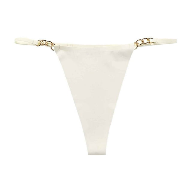 Bikini Elástico Algodón Sexy T Pantalones Sin Costuras Gibobby G String Blanco M