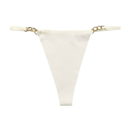 

NECHOLOGY T Pants Seamless Pure Cotton Crotch Breathable Delicate Metal Ring Women s G String Ladies Underwear Cotton Bikini Underpants B Large