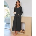 thumbnail image 6 of Ekouaer Women Robes Zipper Front Short Sleeve Full Length Housecoat with Pockets Loungewear, 6 of 6