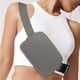 thumbnail image 1 of Bolsa de pecho impermeable de nailon gris para cruzar el cuerpo para hombres y mujeres, bolso de mensajero todo combinado para deportes al aire libre corriendo cinturón de cadera, 1 of 6