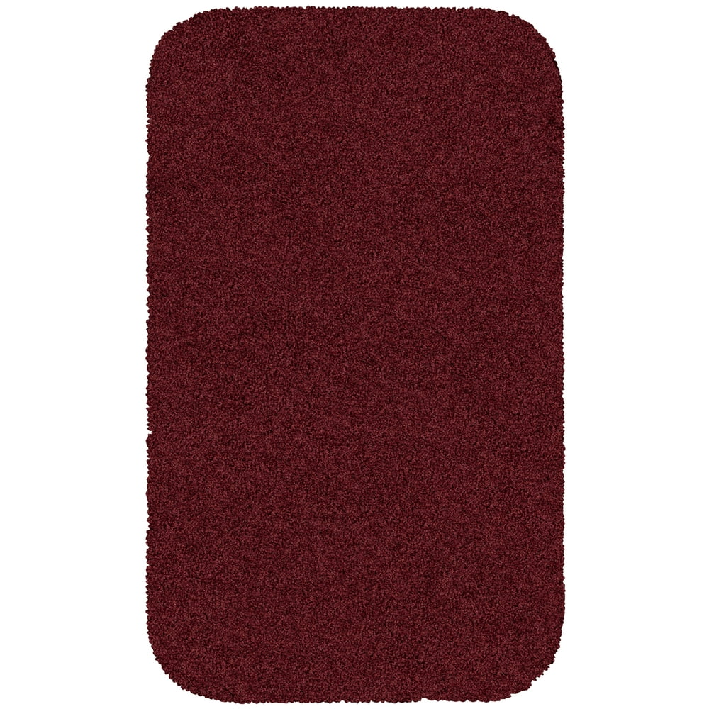 Mainstays Basic Bath Rug, Merlot, 17" x 24"