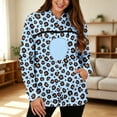 thumbnail image 5 of Sweatshirt For Women Pet Pouch Leopard Print Hoodie Long Sleeve Cuddle Pouch Dog Carrier Hoodie With Pet Pocket Light Blue 3Xl, 5 of 7