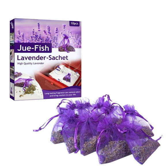 CEHVOM 10 Bags Of Dried Lavender In Small Lilac Organza Bags Car Household Deodorant Clearance